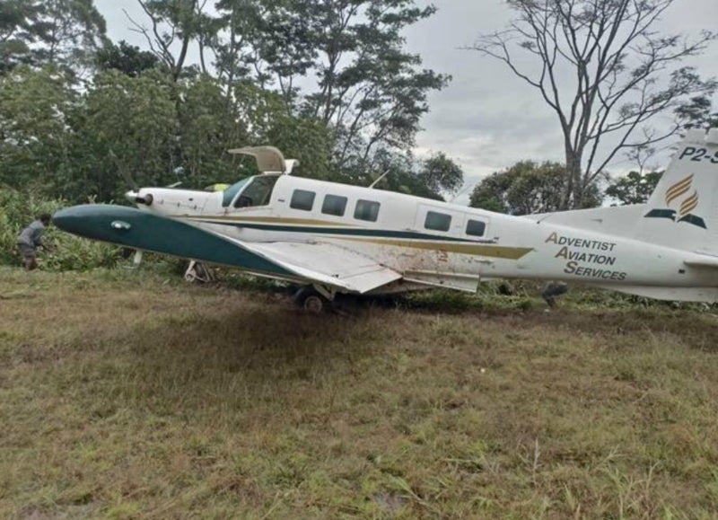 Adventist Aviation Services aircraft veers off runway in PNG