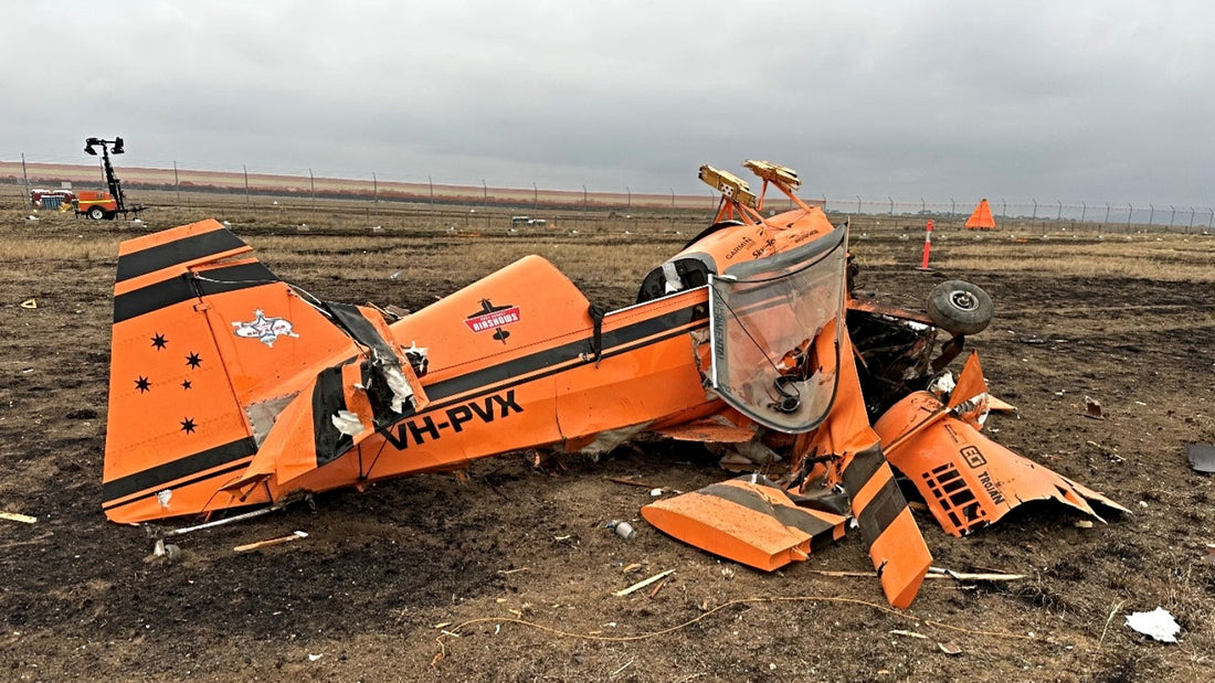 Crashed Pitts S1-11X aircraft at 2025 Avalon Airshow