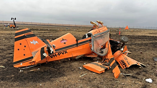 Crashed Pitts S1-11X aircraft at 2025 Avalon Airshow