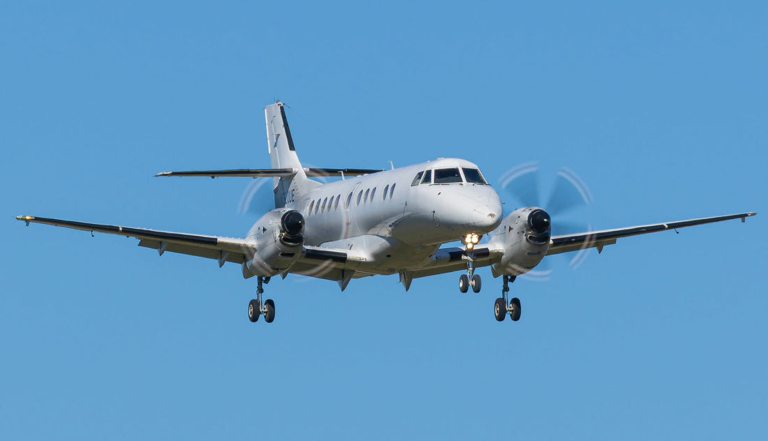 FlyPelican Jetstream 41 landing at Newcastle Williamtown Airport