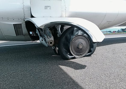 PNG Air ATR72 burst tyre