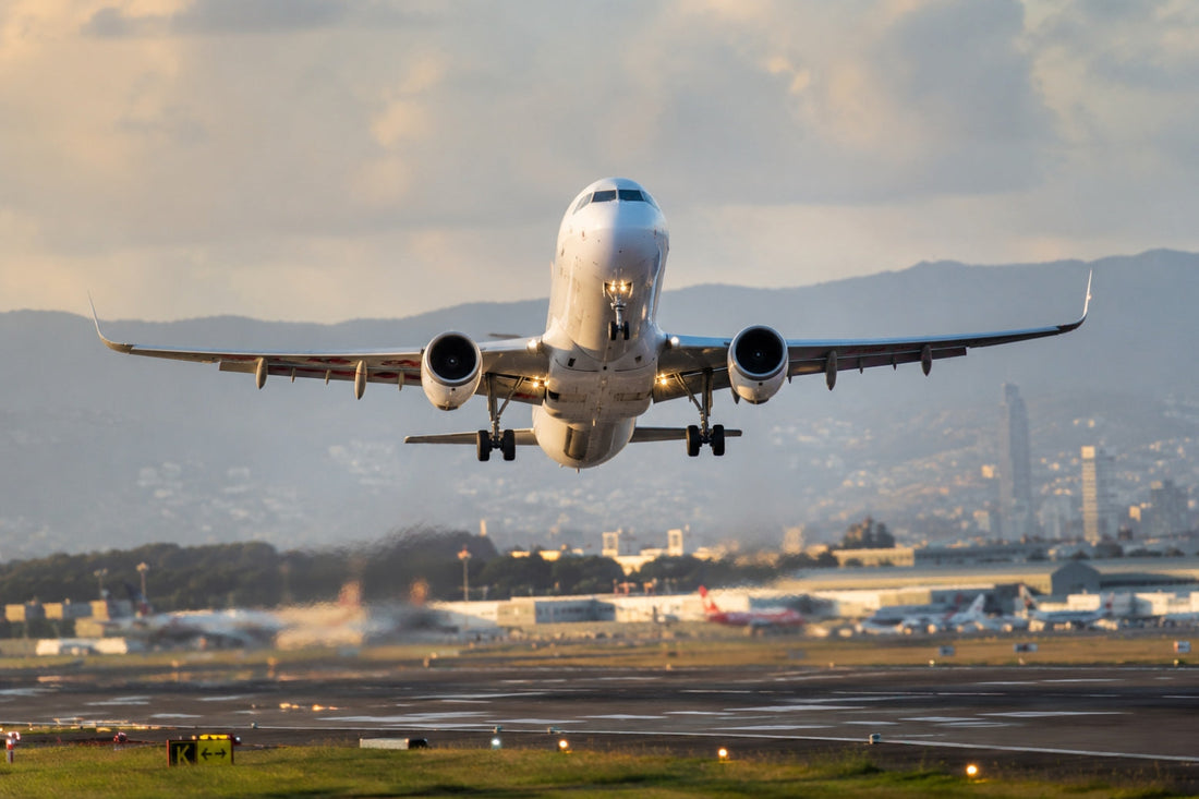 Jet taking off from airport