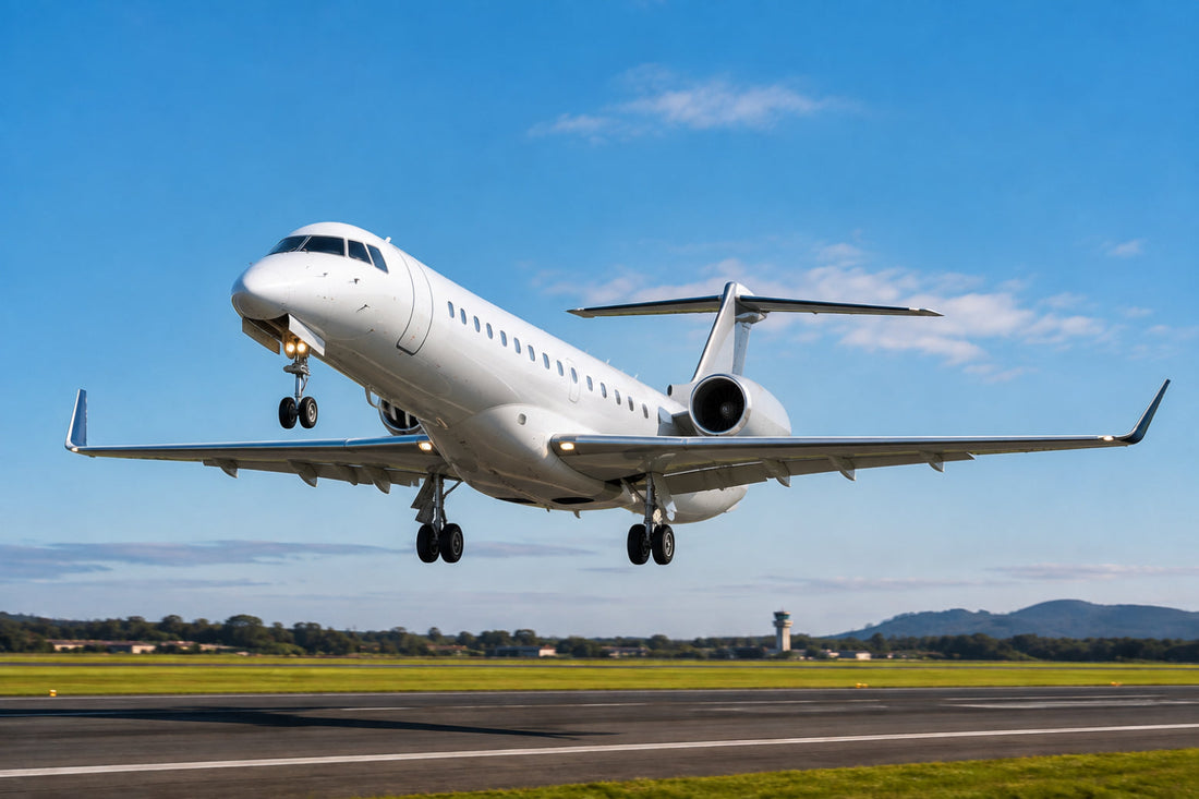 Embraer 145LR taking off from airport