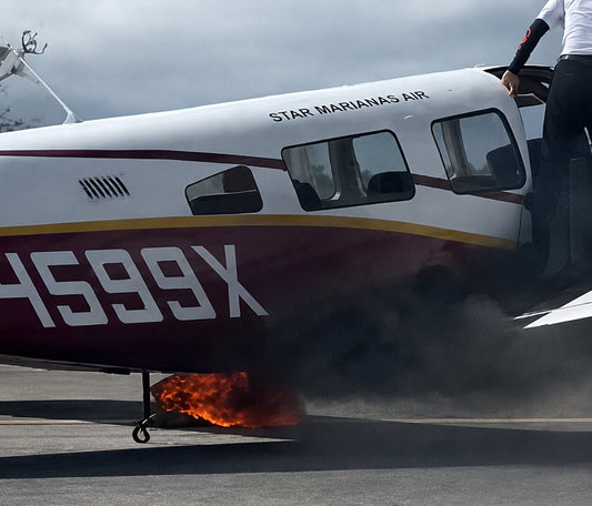 Star Marianas Cessna Wheel Bay Fire