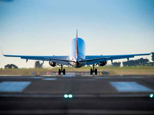 Aero South Pacific. Aircraft taking off from Launceston Airport