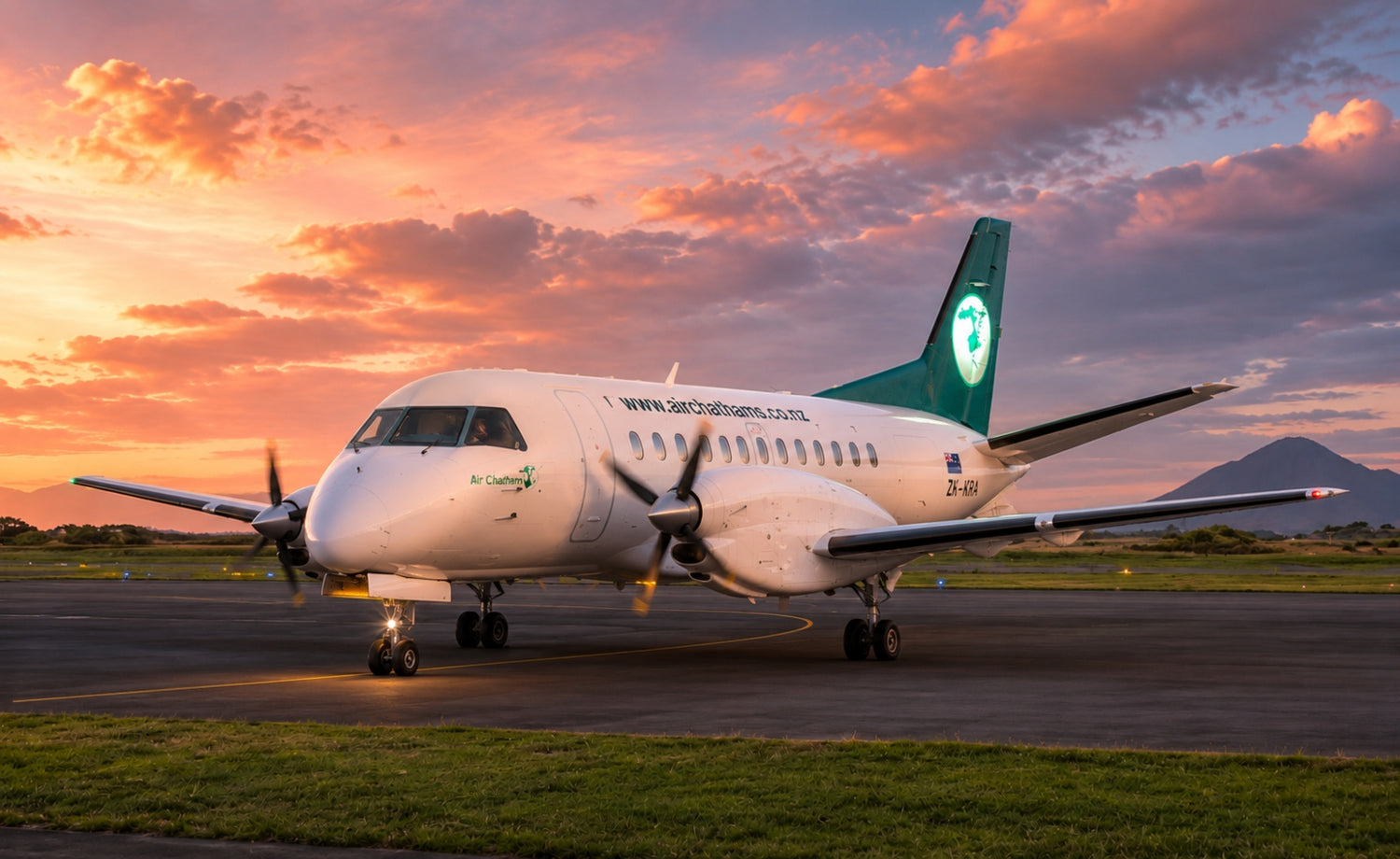 Air Chathams Saab 340 on airport apron